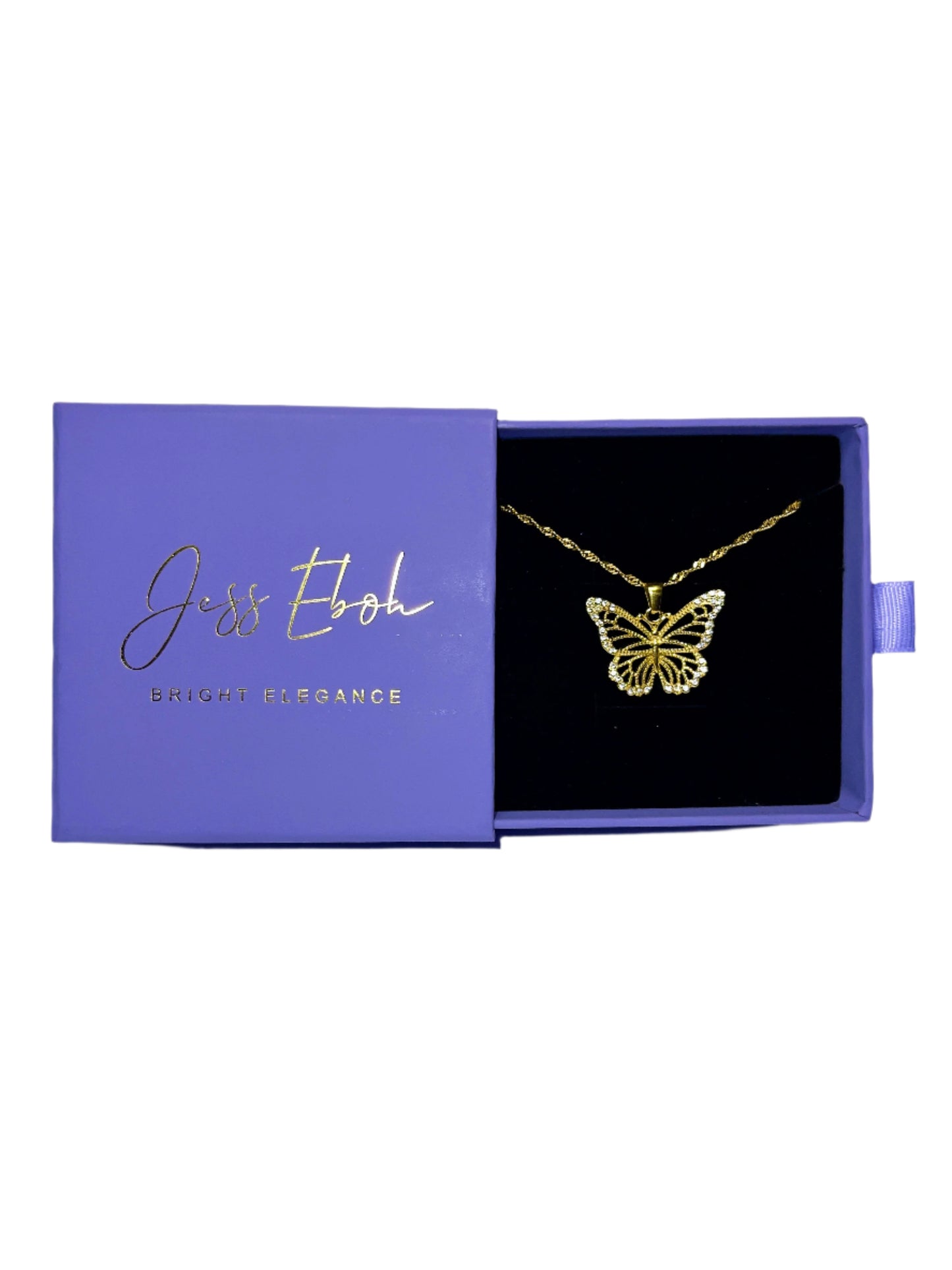 Gold IJO Butterfly pendant necklace