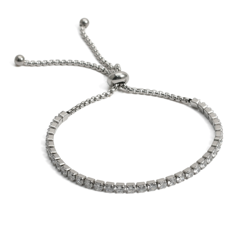 Adjustable Silver Tennis Bracelet